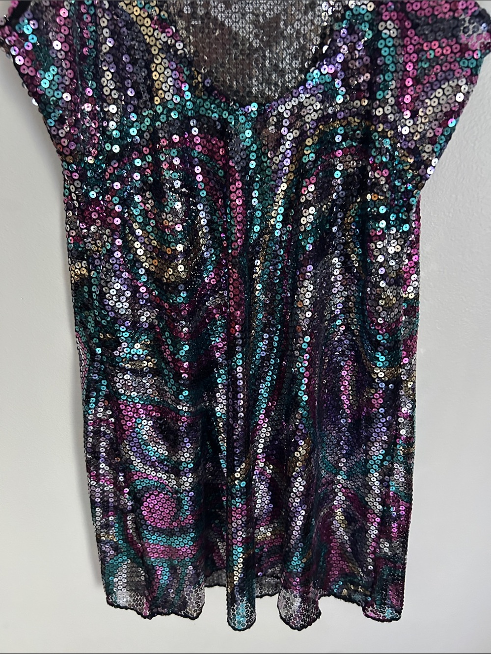 Intimately by Free People Iridescent Sequin Slip Mini Dress in Purple & Teal - Picture 9 of 11
